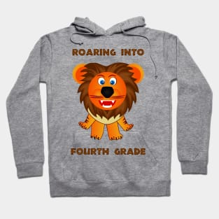 Roaring Into Fourth Grade (Cartoon Lion) Hoodie